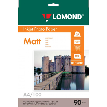 Бумага A4 Lomond Матовая  односторонняя  90 гр/м2   100л. (0102001)